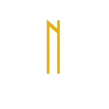 RundKantig - Logotypen i vit